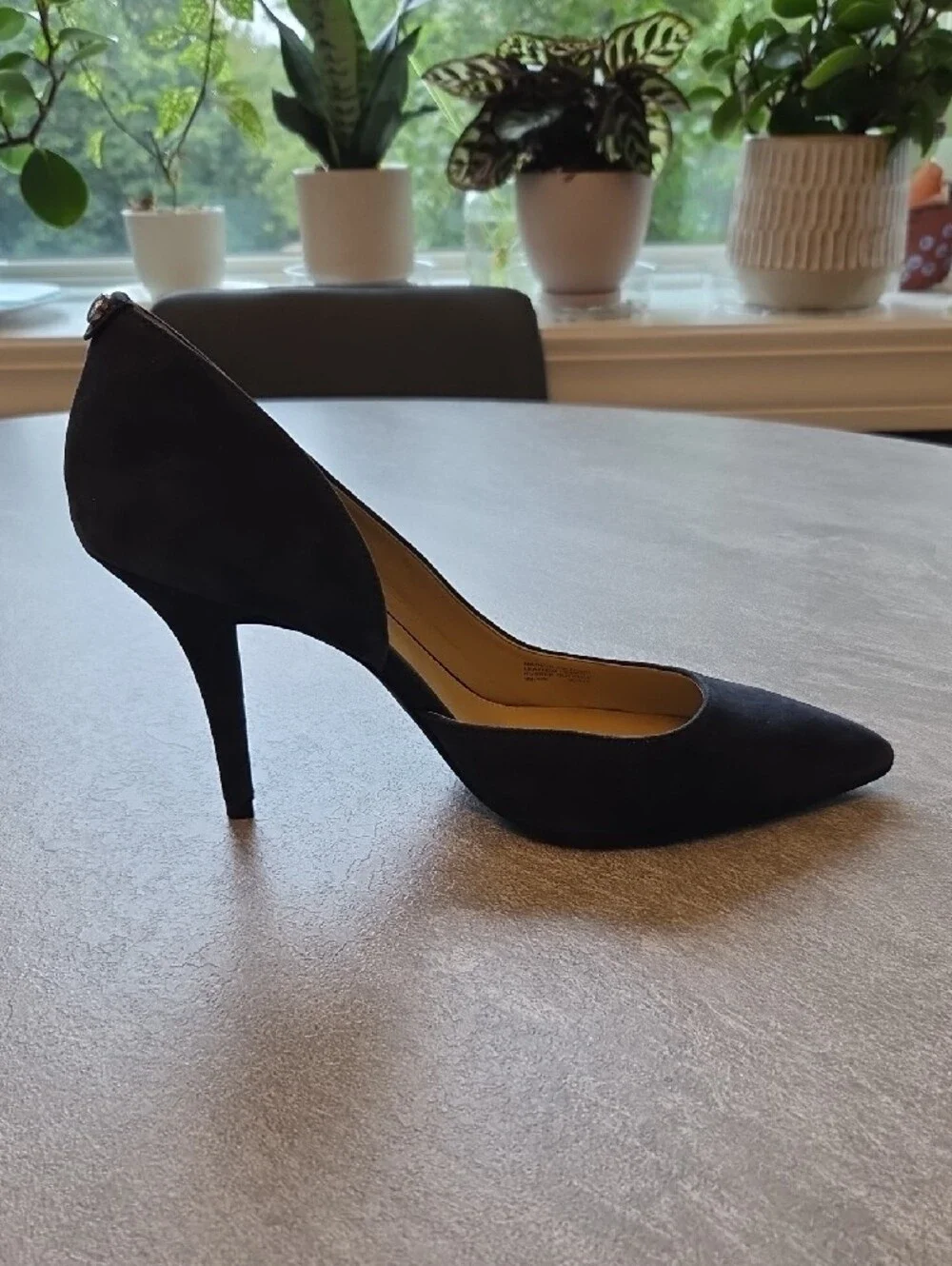 Michael Kors Navy Suede D'Orsay Pointed Toe Pumps